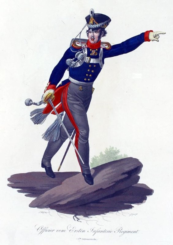 Oficer 1 wschodniopruskiego pułku piechoty (Ludwig Wolf, Friedrich Jügel).